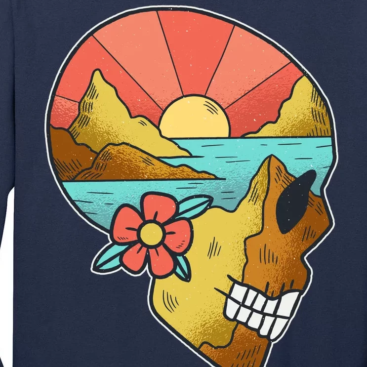 Skull Landscape Sunset Tall Long Sleeve T-Shirt