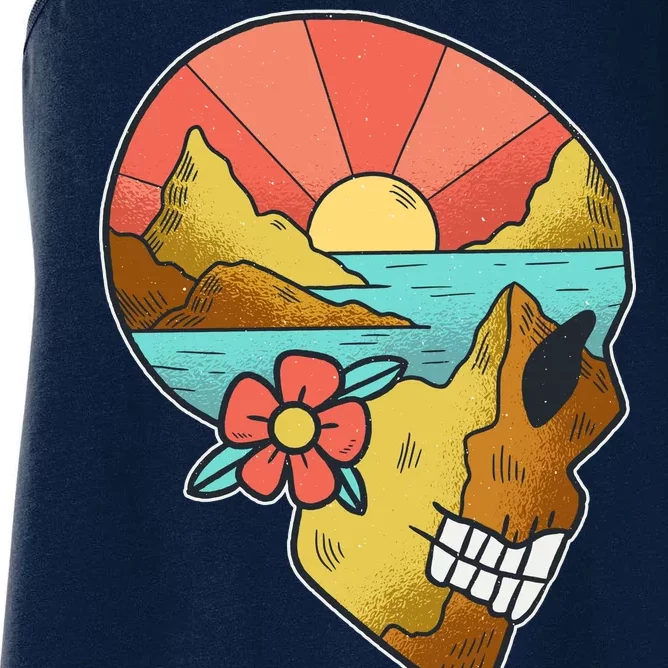 Skull Landscape Sunset Women's Racerback Tank