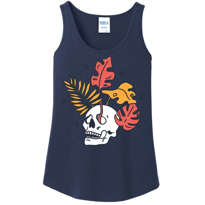 Skull Leaves Ladies Essential Tank