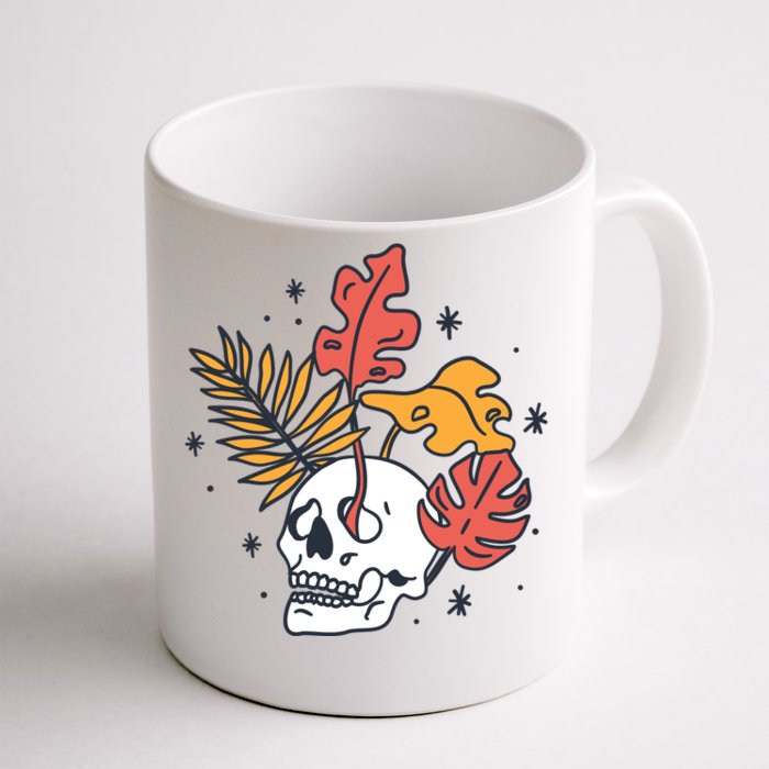 Skull Leaves Front & Back Coffee Mug