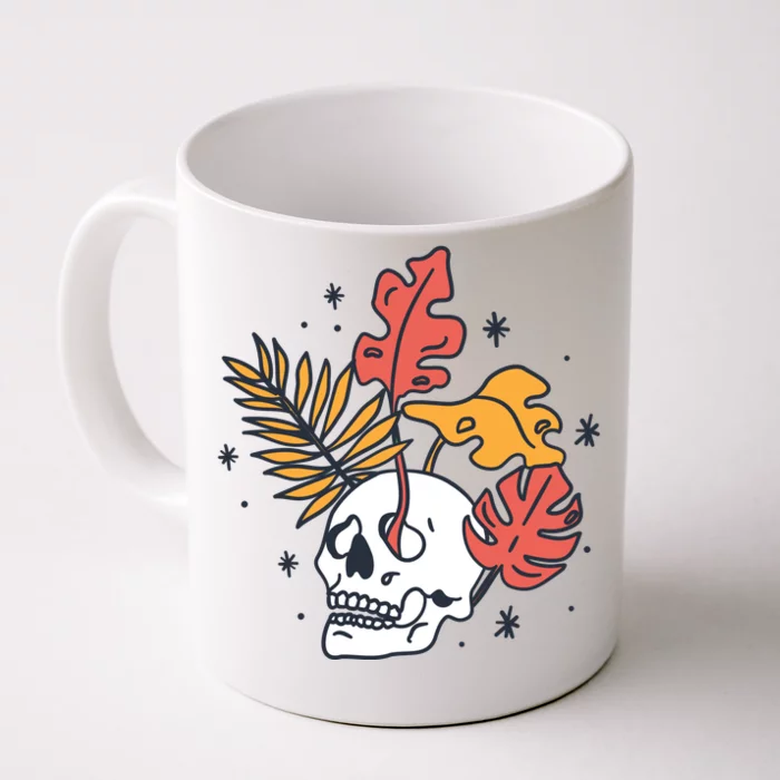 Skull Leaves Front & Back Coffee Mug