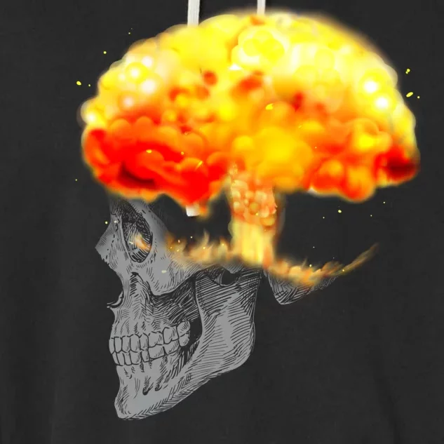 Skull Mind On Fire Garment-Dyed Fleece Hoodie