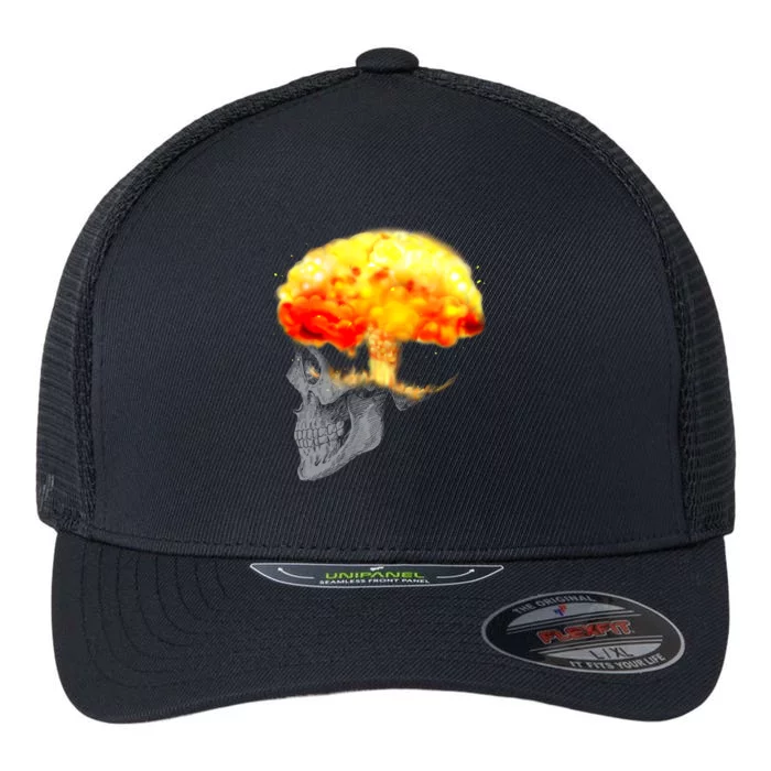 Skull Mind On Fire Flexfit Unipanel Trucker Cap