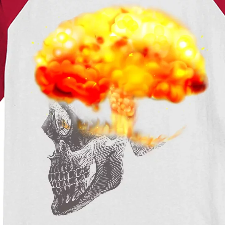 Skull Mind On Fire Kids Colorblock Raglan Jersey