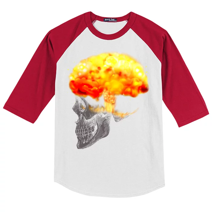 Skull Mind On Fire Kids Colorblock Raglan Jersey