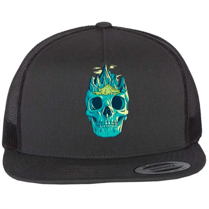 Skull Mountains Flat Bill Trucker Hat