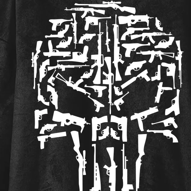 Skull Of Guns Hooded Wearable Blanket