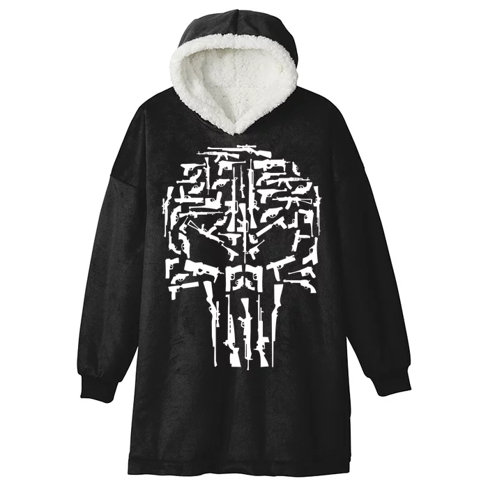 Skull Of Guns Hooded Wearable Blanket