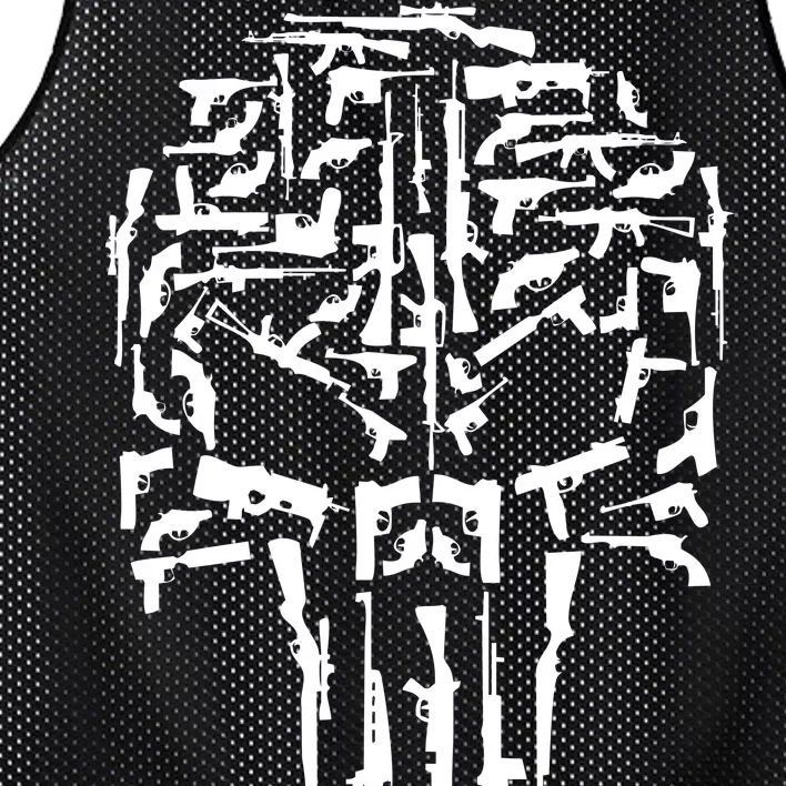 Skull Of Guns Mesh Reversible Basketball Jersey Tank