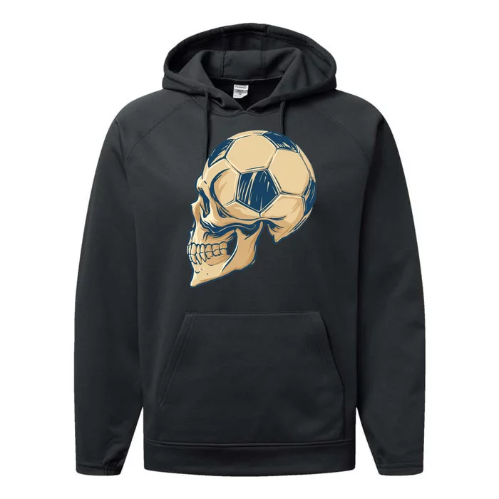 Skull Soccer Ball Performance Fleece Hoodie