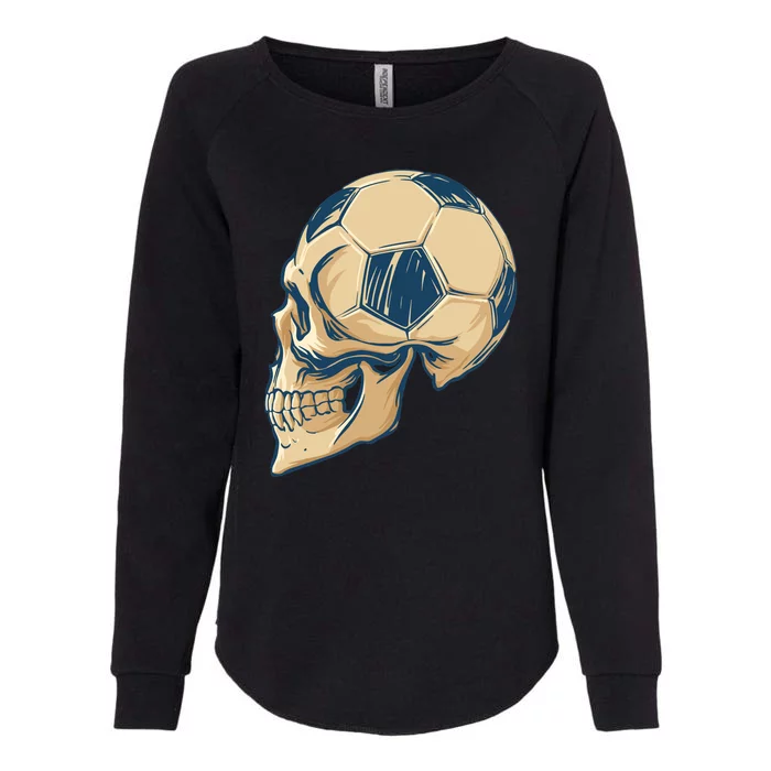 Skull Soccer Ball Womens California Wash Sweatshirt