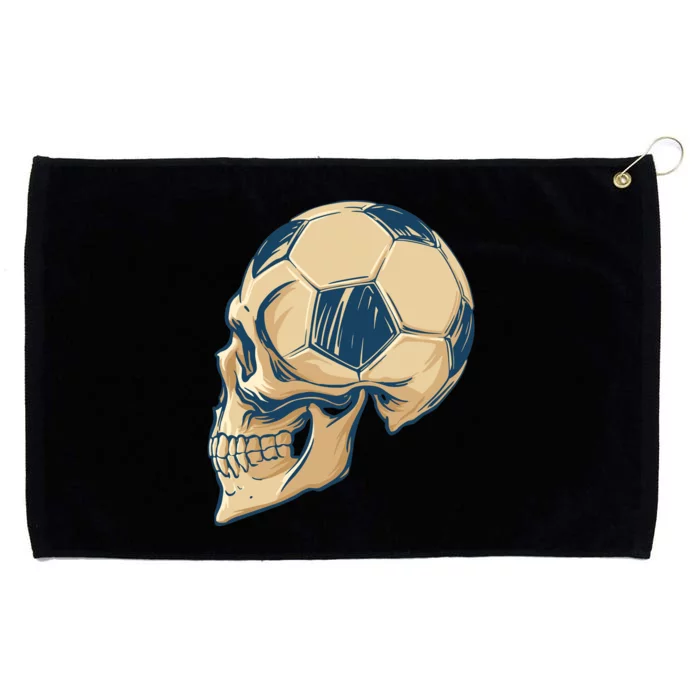 Skull Soccer Ball Grommeted Golf Towel