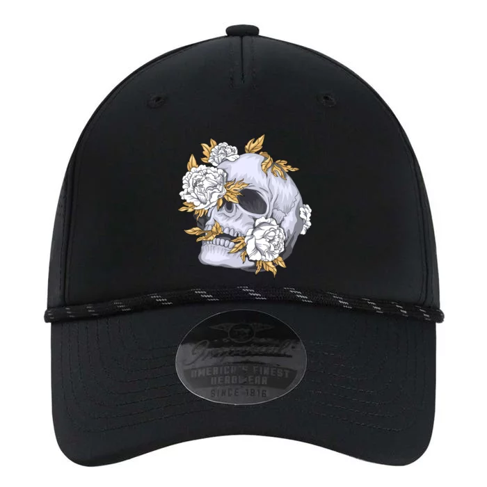 Skull White Flowers Performance The Dyno Cap