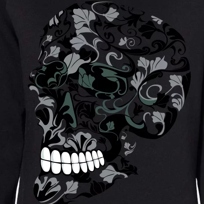 Skull With Flowers Day of the Dead Womens California Wash Sweatshirt