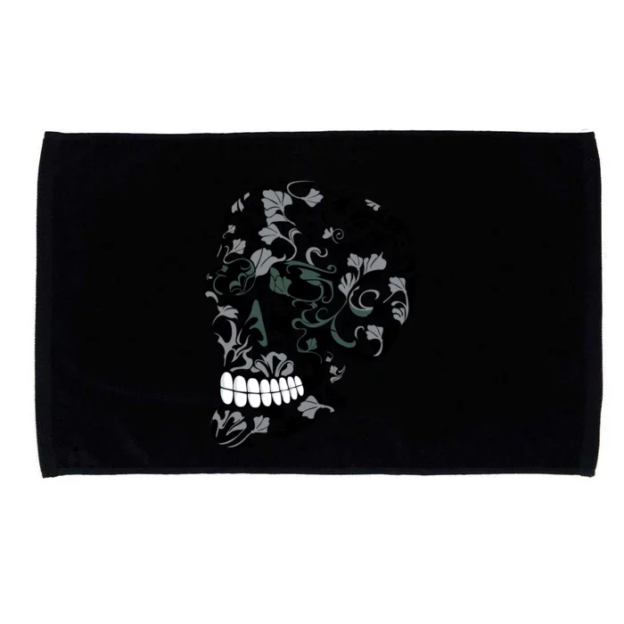 Skull With Flowers Day of the Dead Microfiber Hand Towel