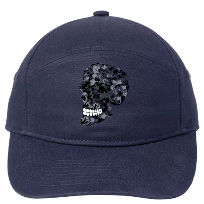 Skull With Flowers Day of the Dead 7-Panel Snapback Hat