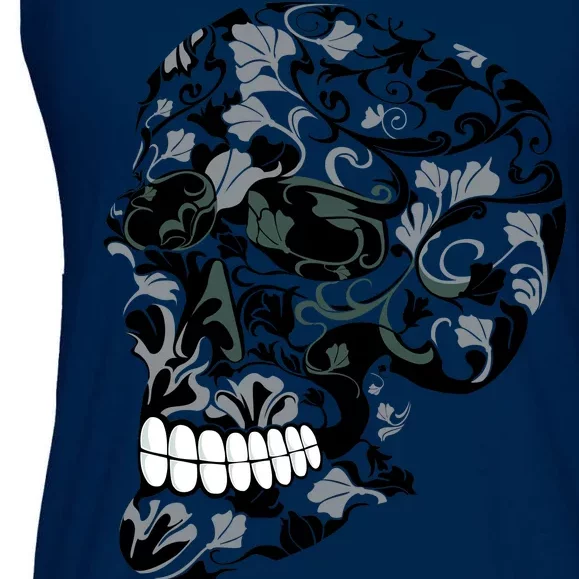 Skull With Flowers Day of the Dead Ladies Essential Flowy Tank