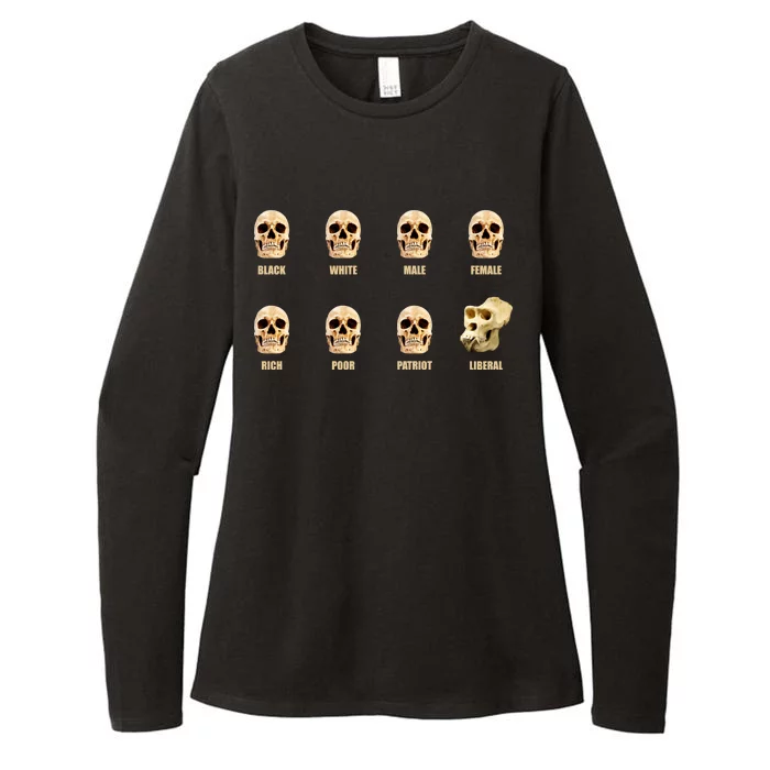 Skulls of Modern America Funny Liberal Monkey Skull Womens CVC Long Sleeve Shirt