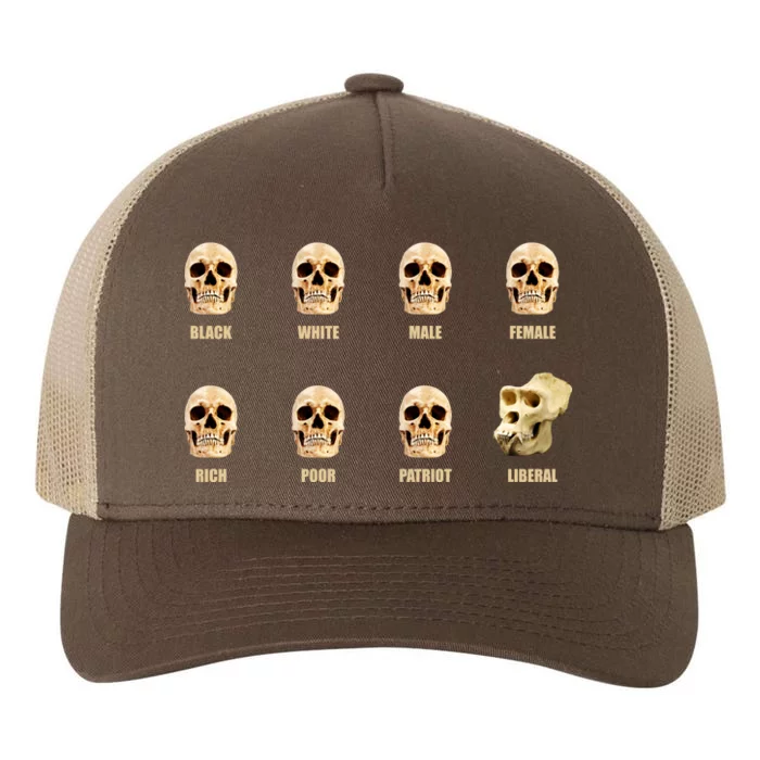 Skulls of Modern America Funny Liberal Monkey Skull Yupoong Adult 5-Panel Trucker Hat