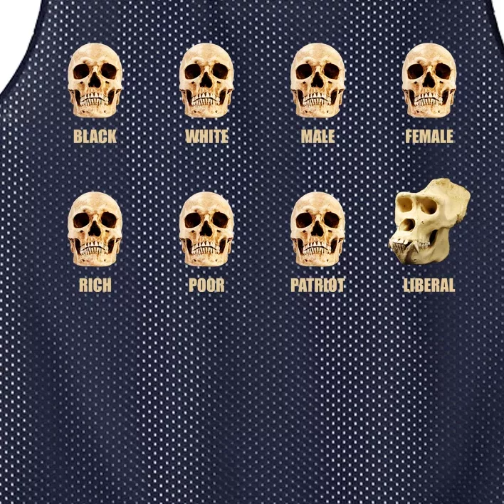 Skulls of Modern America Funny Liberal Monkey Skull Mesh Reversible Basketball Jersey Tank