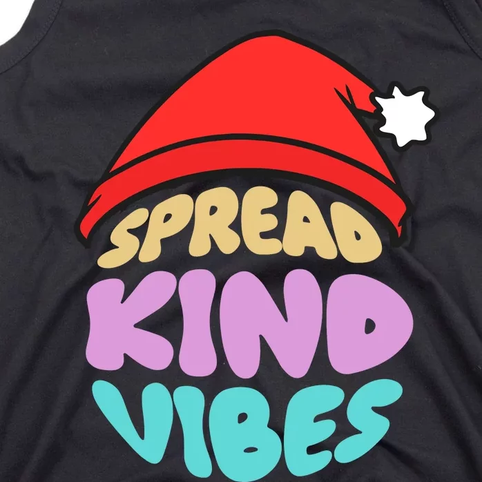 Spread Kind Vibes Funny Christmas Santa Hat Happy Unity Tank Top