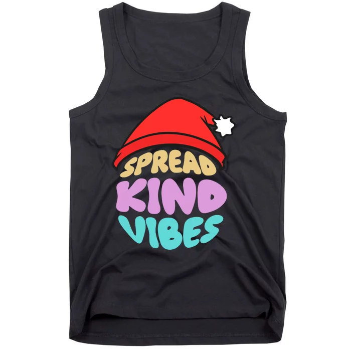 Spread Kind Vibes Funny Christmas Santa Hat Happy Unity Tank Top