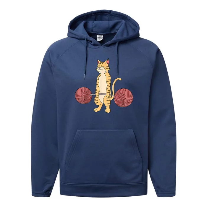 Strong Kitten Weightlifting Bodybuilding Gym Performance Fleece Hoodie