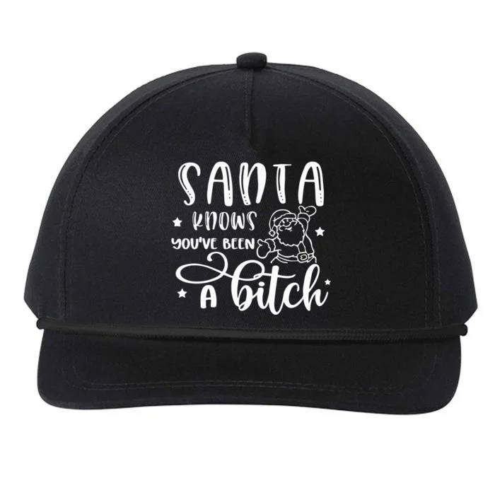 Santa Knows You Have Been A Bitch Sweater Santa Snapback Five-Panel Rope Hat