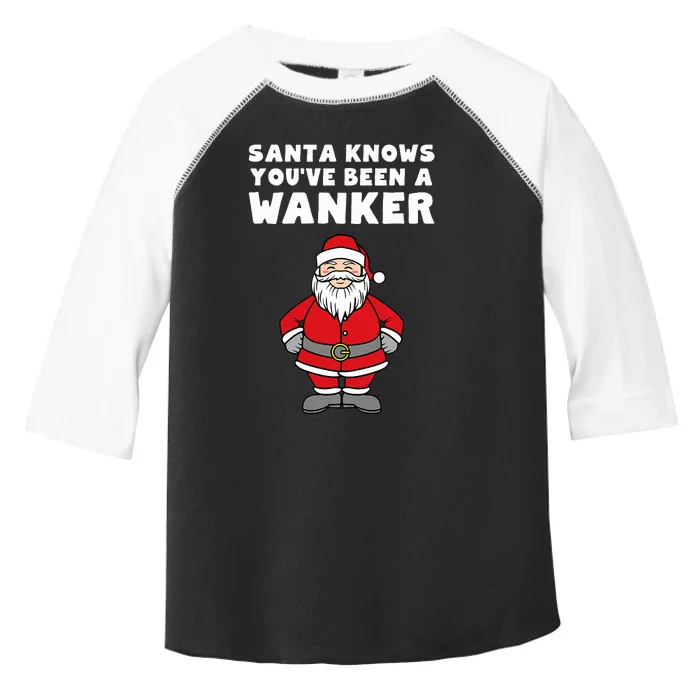 Santa Knows You've Been A Wanker Rude Christmas Toddler Fine Jersey T-Shirt