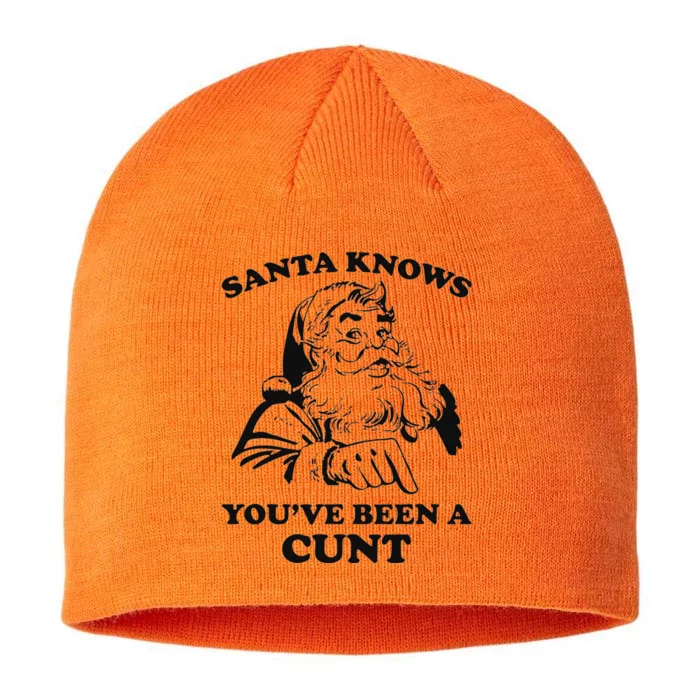 Santa Knows YouVe Been A Cunt 8 1/2in Sustainable Knit Beanie