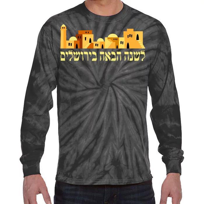 Skyline of Jerusalem Tie-Dye Long Sleeve Shirt