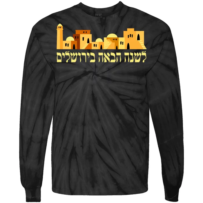 Skyline of Jerusalem Tie-Dye Long Sleeve Shirt