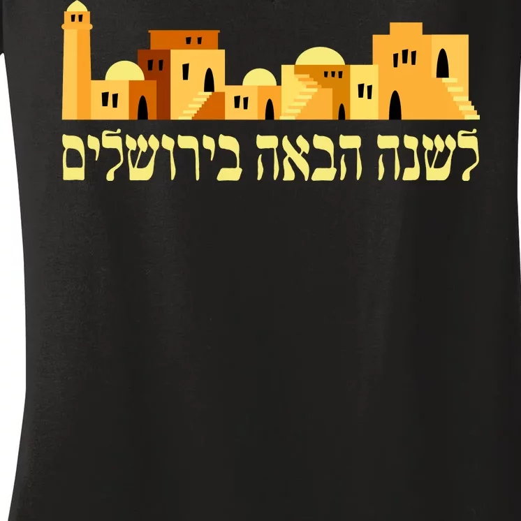 Skyline of Jerusalem Women's V-Neck T-Shirt