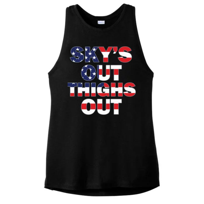 Sky's Out Thighs Out Ladies Tri-Blend Wicking Tank