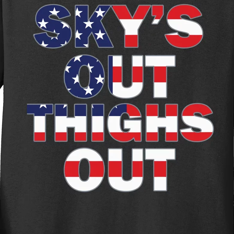 Sky's Out Thighs Out Kids Long Sleeve Shirt