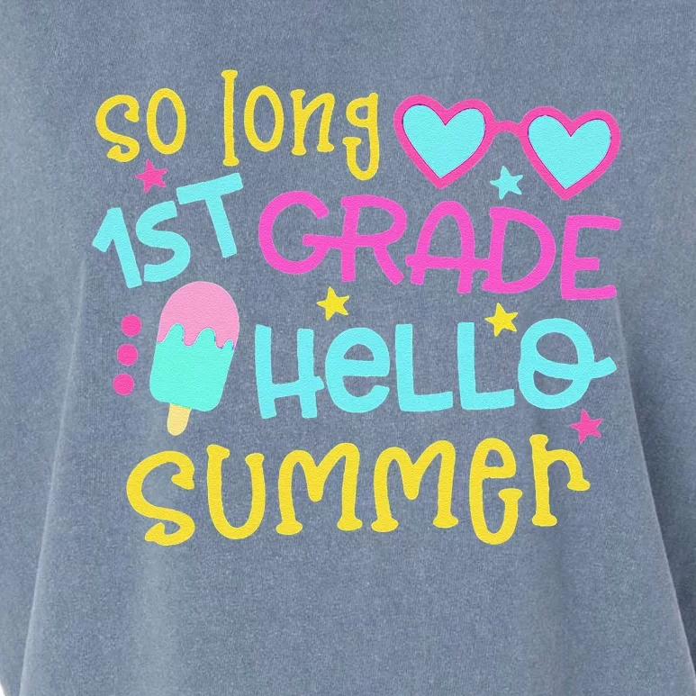 So Long 1st Grade Hello Summer Graduation Last Day Of School Garment-Dyed Women's Muscle Tee