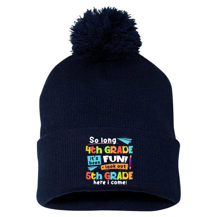 So Long 4th Grade 5th Grade Here I Come Graduation Boy Pom Pom 12in Knit Beanie