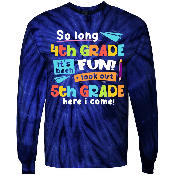 So Long 4th Grade 5th Grade Here I Come Graduation Boy Tie-Dye Long Sleeve Shirt