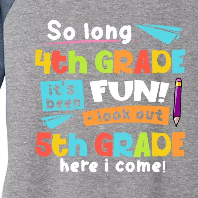 So Long 4th Grade 5th Grade Here I Come Graduation Boy Women's Tri-Blend 3/4-Sleeve Raglan Shirt