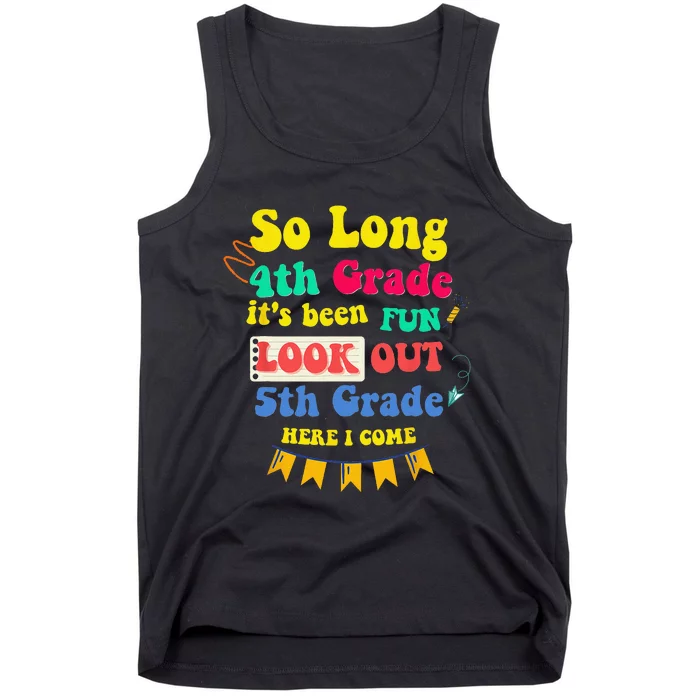 So Long 4th Grade 5th Grade Here I Come Graduation Tank Top