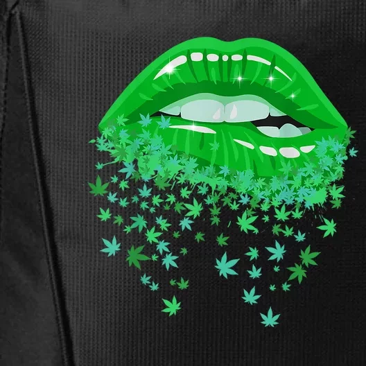 Sexy Lips 420 Cannabis Marijuana Weed Pot Leaf Lover Gift City Backpack