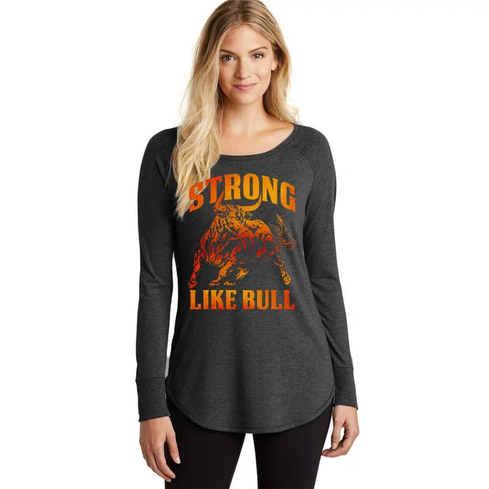 Strong Like A Bull Powerlifting Bodybuilding Women's Perfect Tri Tunic Long Sleeve Shirt