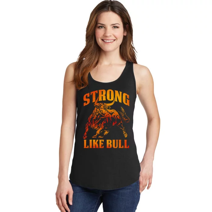 Strong Like A Bull Powerlifting Bodybuilding Ladies Essential Tank