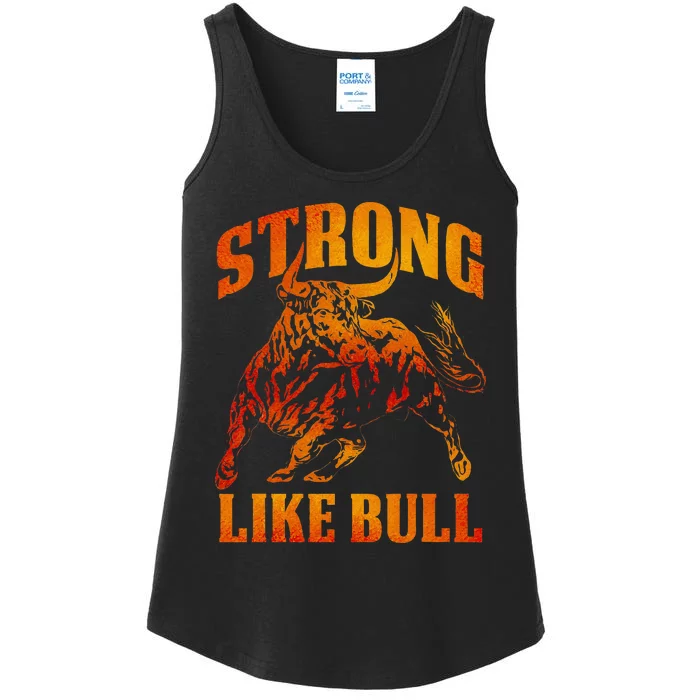 Strong Like A Bull Powerlifting Bodybuilding Ladies Essential Tank