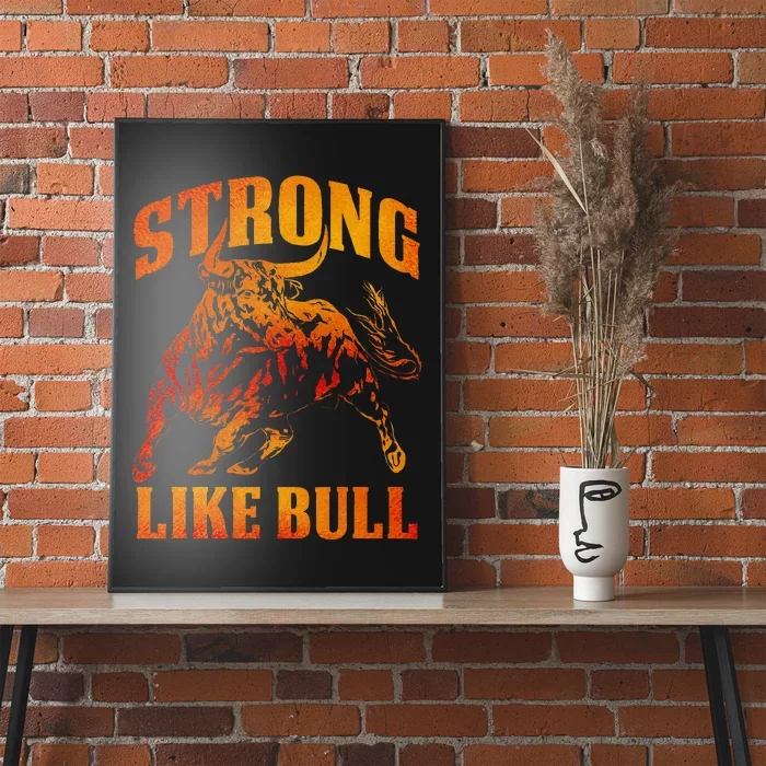 Strong Like A Bull Powerlifting Bodybuilding Poster