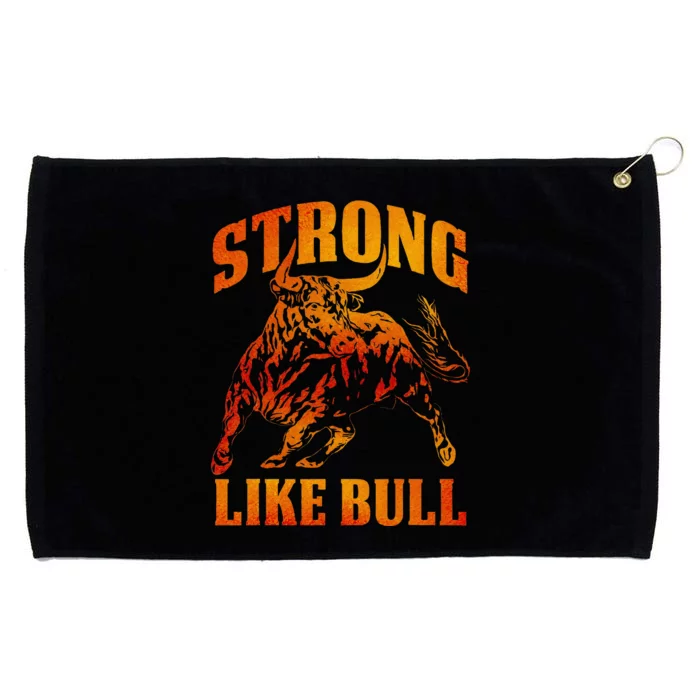 Strong Like A Bull Powerlifting Bodybuilding Grommeted Golf Towel