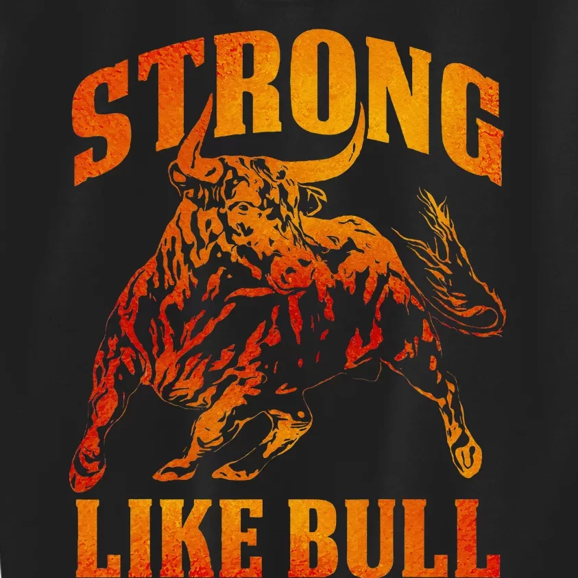 Strong Like A Bull Powerlifting Bodybuilding Kids Sweatshirt