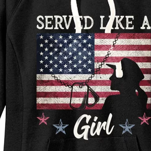 Served Like A Female Veterans Day Gift Women's Fleece Hoodie