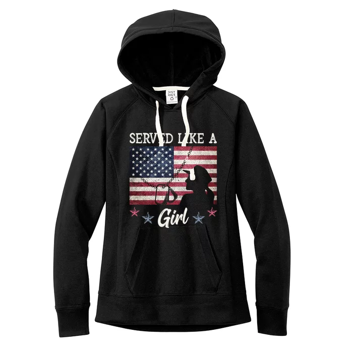 Served Like A Female Veterans Day Gift Women's Fleece Hoodie