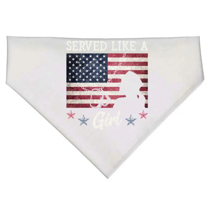 Served Like A Female Veterans Day Gift USA-Made Doggie Bandana